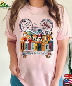 Personalized Vintage Disney Cruise Halloween On The High Seas 2023 Shirt Family Matching T Shirt Unisex 3