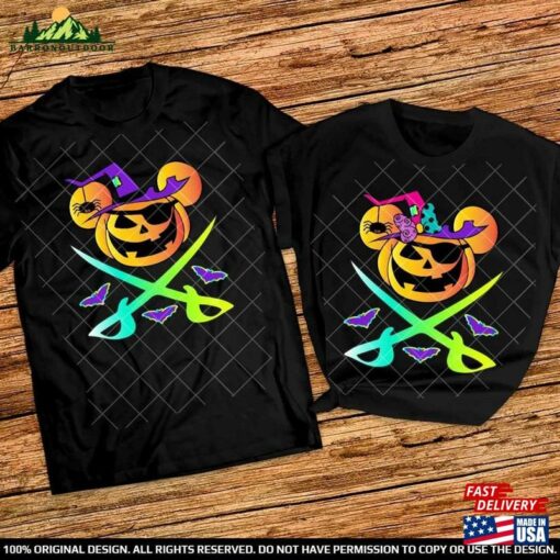 Pirate Mickey Not So Scary Halloween Party Couple Shirts Disney Matching 2023 And Minnie Pumpkin Classic Unisex