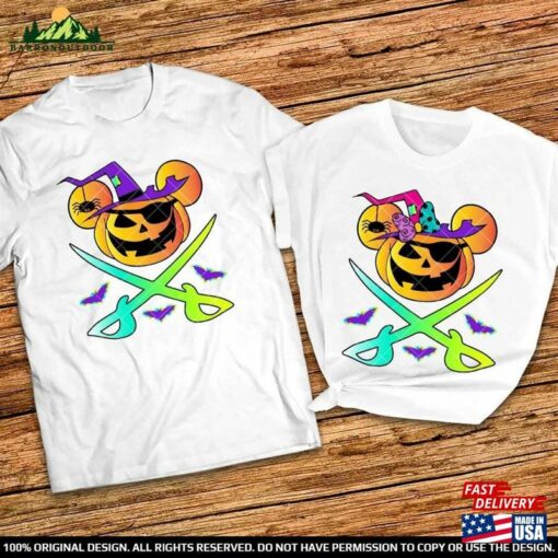 Pirate Mickey Not So Scary Halloween Party Couple Shirts Disney Matching 2023 And Minnie Pumpkin Classic Unisex