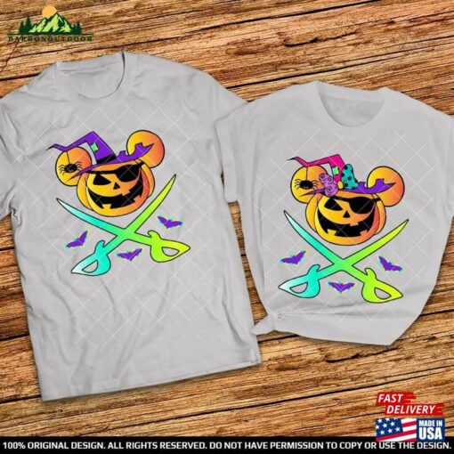 Pirate Mickey Not So Scary Halloween Party Couple Shirts Disney Matching 2023 And Minnie Pumpkin Classic Unisex