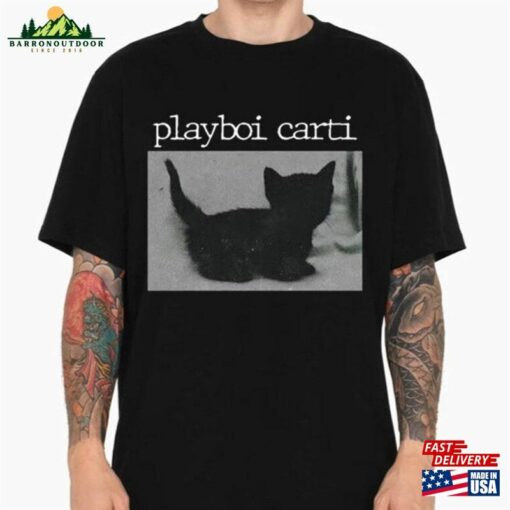 Playboi Carti Unisex T-Shirt Black Cat Shirt Hip Hop Merch Classic