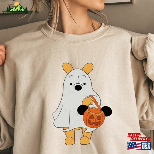 Pooh Ghost Halloween Shirt Retro Disney Spooky Season T-Shirt Mickey Hoodie