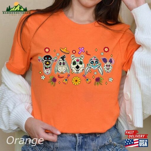 Pooh Skull Sugar Mask Shirt Tigger Die Loa Ds Muertos Mexican Halloween Hoodie Classic