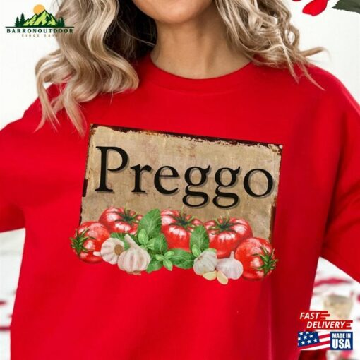 Prego Sauce Sweatshirt Funny Halloween Pregnancy Shirt Announcement Sweater 2023 Unisex T-Shirt