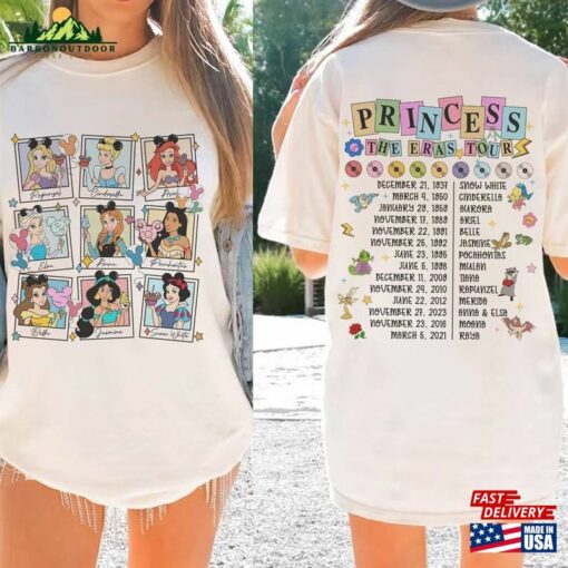 Princess Eras Tour 2023 Shirt Disneyland Characters Unisex Sweatshirt