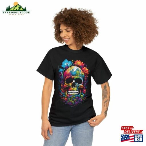 Psychedelic Skull #2 Halloween 2023 Spooky Art Vector Graphics Horror Dark Original October Sweatshirt Unisex