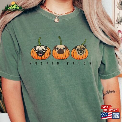 Pug Halloween Shirt Pugkin Patch Dog Unisex T-Shirt