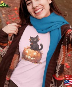 Pumpkin Black Cat Halloween Shirt T-Shirt Sweatshirt