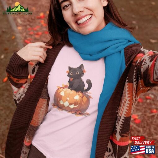 Pumpkin Black Cat Halloween Shirt T-Shirt Sweatshirt