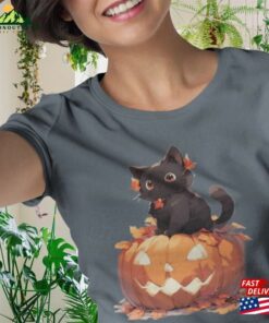 Pumpkin Black Cat Halloween Shirt T-Shirt Sweatshirt