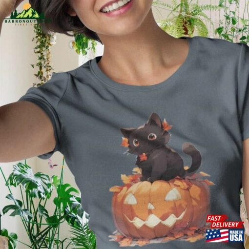 Pumpkin Black Cat Halloween Shirt T-Shirt Sweatshirt