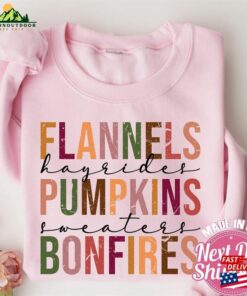 Pumpkin Fall Sweatshirt Shirt For Women Halloween Flannel Patch Crewneck Hoodie T Shirt 3