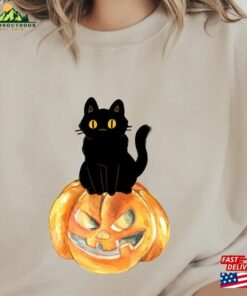 Pumpkin Halloween Sweatshirt And Cat Hoodie Vintage Unisex Pumpkin Halloween Sweatshirt And Cat Hoodie Vintage Unisex