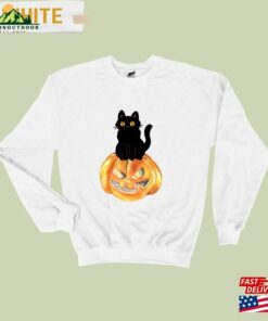 Pumpkin Halloween Sweatshirt And Cat Hoodie Vintage Unisex