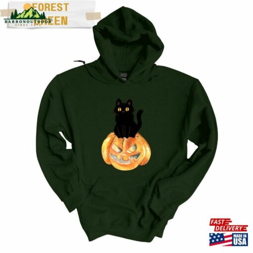 Pumpkin Halloween Sweatshirt And Cat Hoodie Vintage Unisex