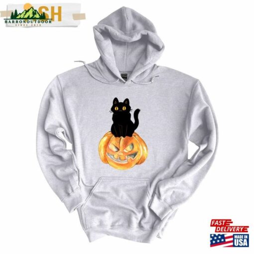 Pumpkin Halloween Sweatshirt And Cat Hoodie Vintage Unisex