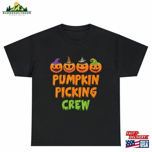 Pumpkin Picking Crew Shirt For Halloween Family Matching Classic Unisex