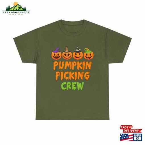 Pumpkin Picking Crew Shirt For Halloween Family Matching Classic Unisex