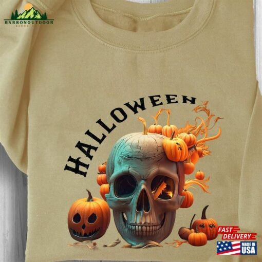 Pumpkin Skull Halloween Sweatshirt Classic Hoodie