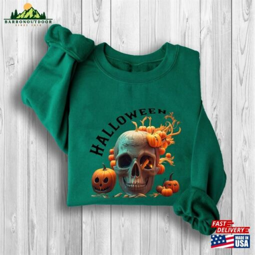 Pumpkin Skull Halloween Sweatshirt Classic Hoodie