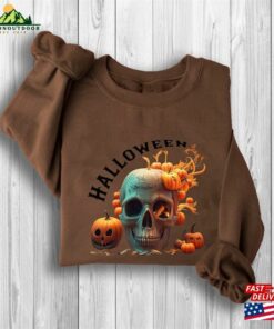 Pumpkin Skull Halloween Sweatshirt Classic Hoodie 2 Pumpkin Skull Halloween Sweatshirt Classic Hoodie 3