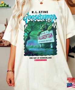 R L Stine Goosebumps Comfort Colors® Shirt One Day At Horrorland Halloween Sweatshirt Classic 2 R L Stine Goosebumps Comfort Colors(r) Shirt One Day At Horrorland Halloween Sweatshirt Classic 3