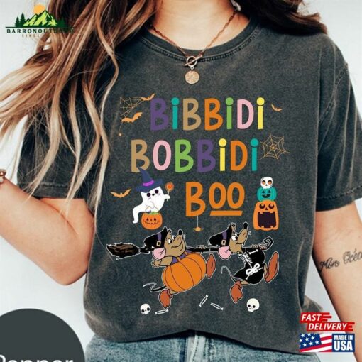 Retro Bibbidi Bobbidi Boo Halloween Comfort Colors Shirt Jaq And Gus Pumpkin Sweatshirt Hoodie