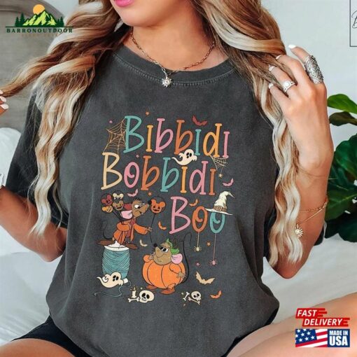 Retro Bibbidi Bobbidi Boo Halloween Shirt Jaq And Gus Disneyland T-Shirt Hoodie