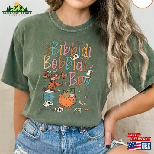 Retro Bibbidi Bobbidi Boo Halloween Shirt Jaq And Gus Disneyland T-Shirt Hoodie