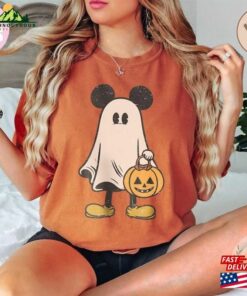 Retro Disney Character Ghost Halloween Shirt Mickey T-Shirt Classic