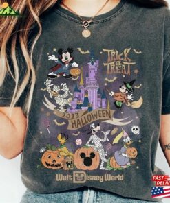 Retro Disney Halloween 2023 Trick Or Treat Comfort Colors Tee Walt World Magic Kingdom Matching Party Classic Sweatshirt