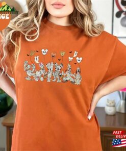 Retro Disney Halloween Skeleton Shirt Matching Balloon T-Shirt Sweatshirt