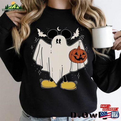 Retro Disney Mickey Ghost Halloween Comfort Colors Shirt Spooky Season Sweatshirt Trick Or Treat T-Shirt Classic