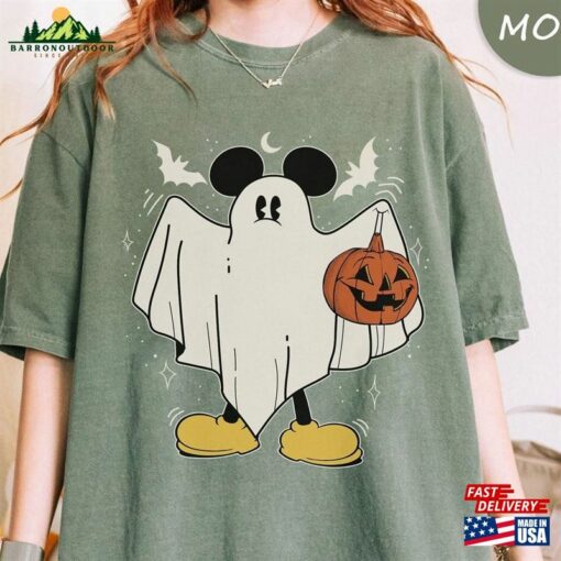 Retro Disney Mickey Ghost Halloween Comfort Colors Shirt Spooky Season Sweatshirt Trick Or Treat T-Shirt Classic