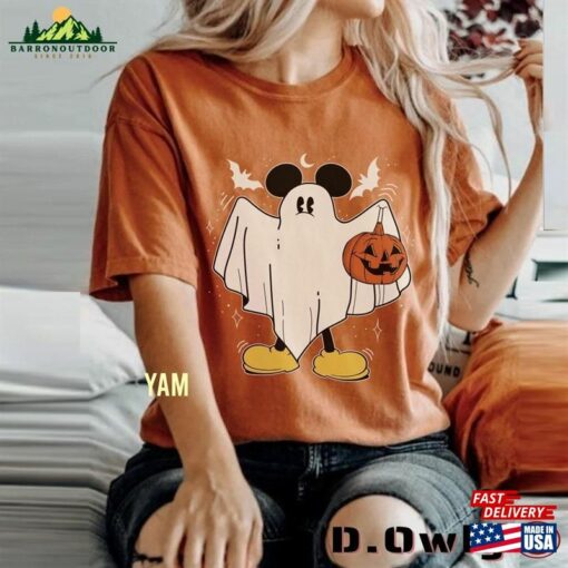 Retro Disney Mickey Ghost Halloween Comfort Colors Shirt Spooky Season Sweatshirt Trick Or Treat T-Shirt Classic