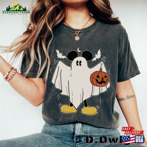 Retro Disney Mickey Ghost Halloween Comfort Colors Shirt Spooky Season Sweatshirt Trick Or Treat T-Shirt Classic