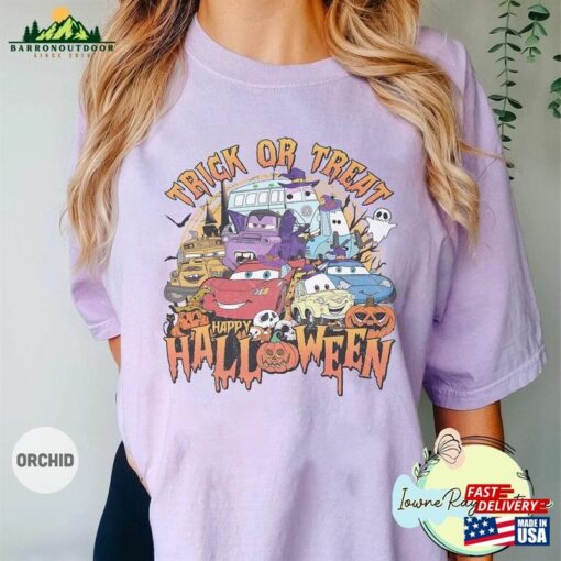 Retro Disney Pixar Cars Halloween Shirt Trick Or Treat Sweatshirt Hoodie