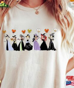 Retro Disney Princess Characters Halloween Comfort Color Shirt Balloon Unisex T-Shirt Classic