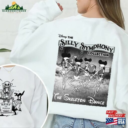 Retro Disney Silly Symphony Skeleton Dance Sweatshirt Mickey Halloween Comfort Color Shirt Halloweentown Fall Shirts Unisex Hoodie