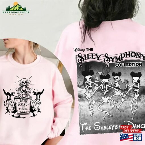 Retro Disney Silly Symphony Skeleton Dance Sweatshirt Mickey Halloween Comfort Color Shirt Halloweentown Fall Shirts Unisex Hoodie