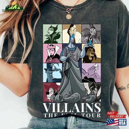 Retro Disney Villains Evil Tour Shirt Villians Characters Concert Music T-Shirt Classic