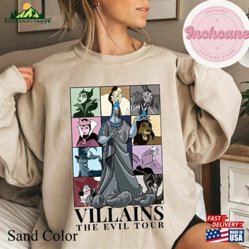 Retro Disney Villains Evil Tour Shirt Villians Characters Concert Music T-Shirt Classic