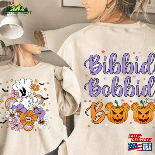 Retro Floral Disneyland Minnie Ghost Shirt Bibbidi Bobbidi Boo Halloween 2023 Princess T-Shirt Classic