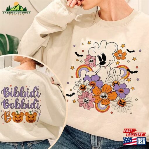 Retro Floral Disneyland Minnie Ghost Shirt Bibbidi Bobbidi Boo Halloween 2023 Princess T-Shirt Classic