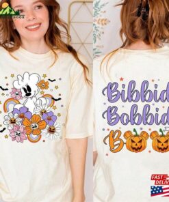 Retro Floral Disneyland Minnie Ghost Shirt Bibbidi Bobbidi Boo Halloween 2023 Princess Unisex Classic