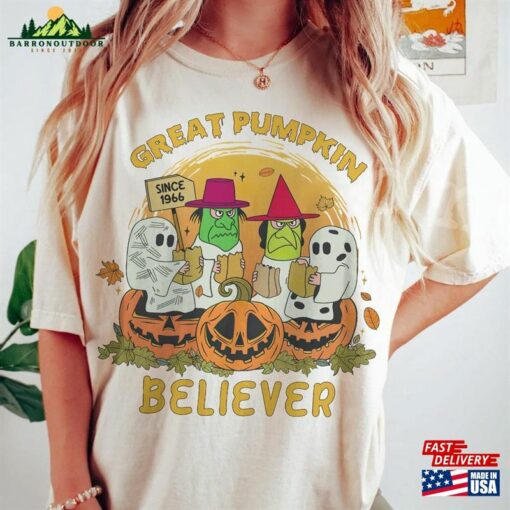 Retro Great Pumpkin Believer Comfort Colors Shirt I Got A Rock Cute Little Ghost T-Shirt Unisex