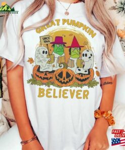 Retro Great Pumpkin Believer Shirt I Got A Rock Cute Little Ghost T-Shirt Unisex Sweatshirt