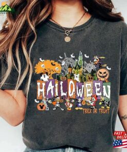 Retro Halloween 2023 Trick Or Treat Funny Mouse And Friend Party Shirt Spooky Season Tee Classic Hoodie