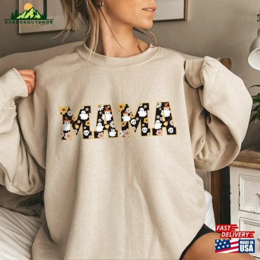 Retro Halloween Sweatshirt Vintage Sweater Cute Mama For Mom Classic