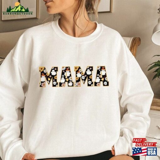 Retro Halloween Sweatshirt Vintage Sweater Cute Mama For Mom Classic